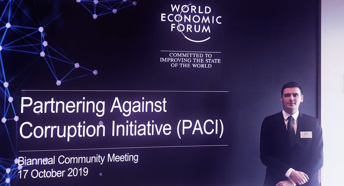 Milosz Demczuk at the WEF PACI meeting