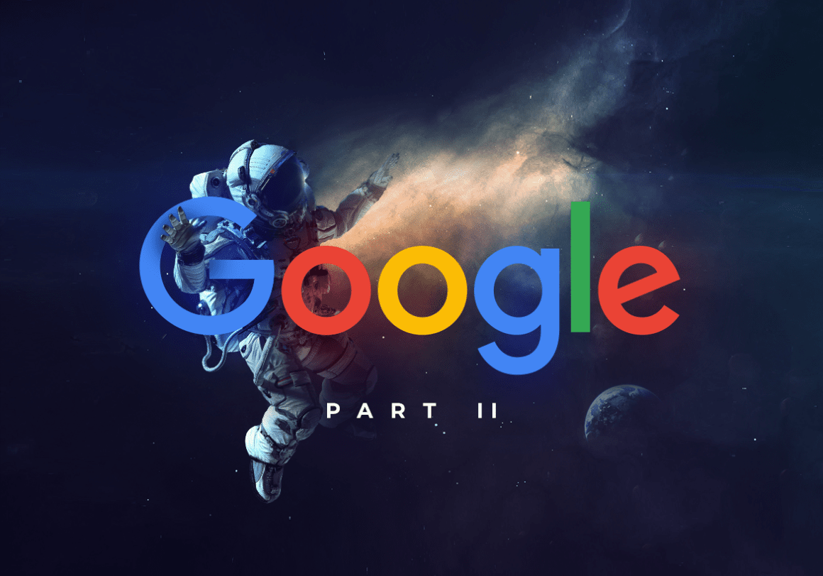 an astronaut holding on to the Google logo