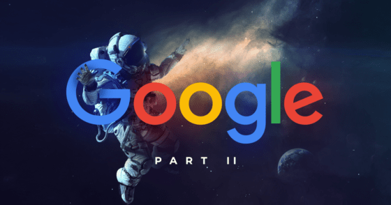 an astronaut holding on to the Google logo