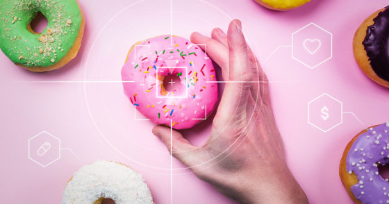donuts on a pink background