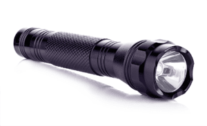 a generic black flashlight