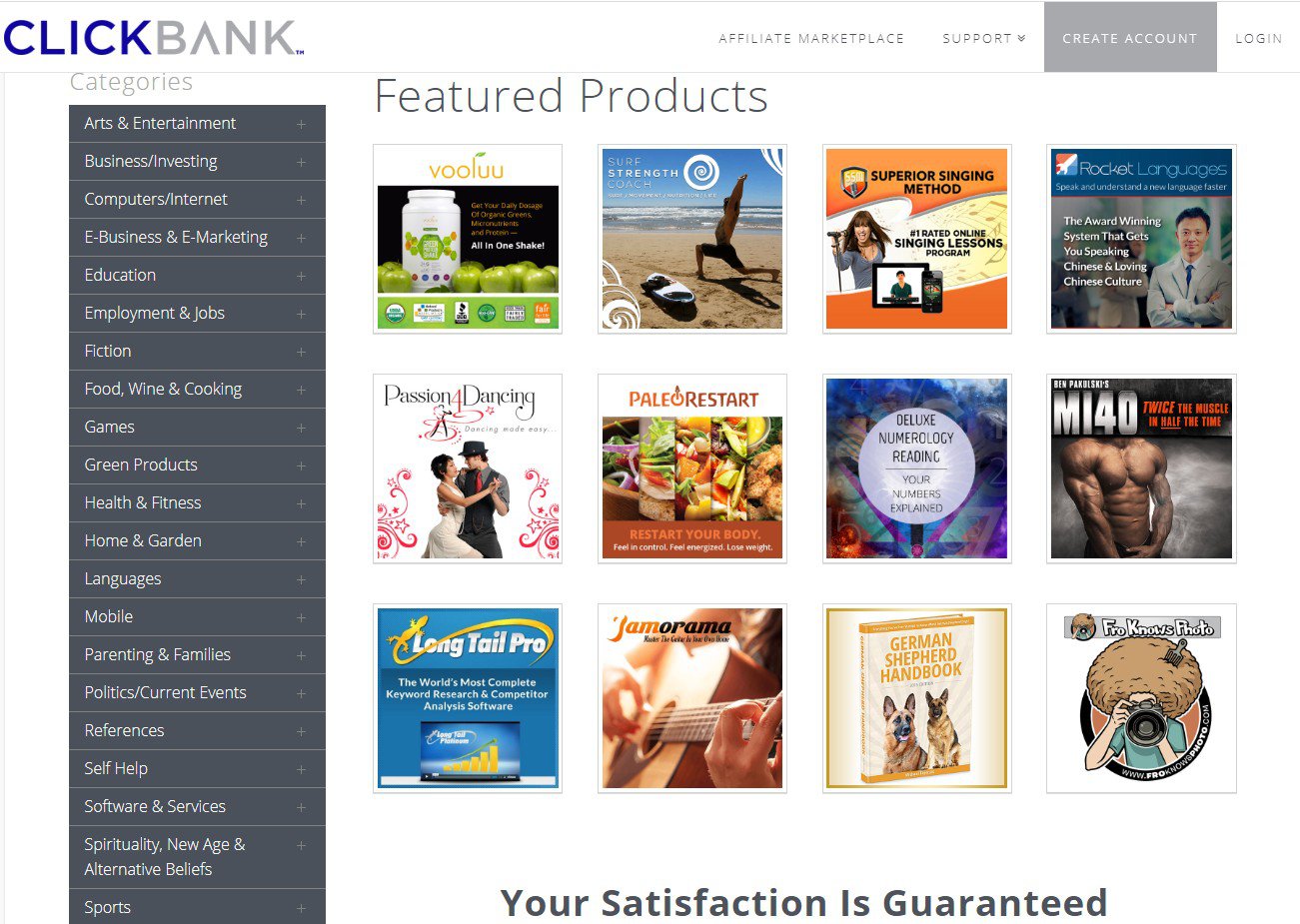clickbank main page