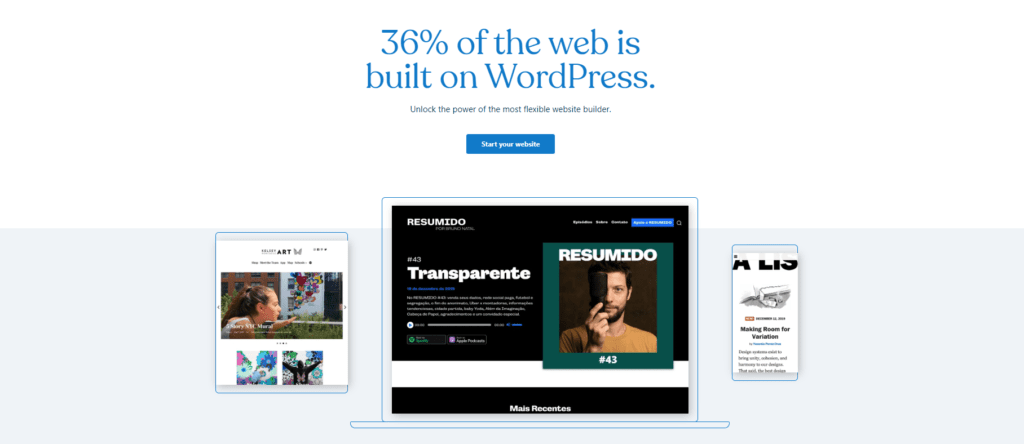 WordPress main page