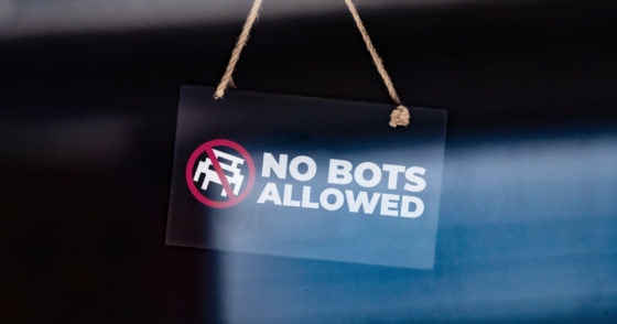 a sign that says "no bots allowed"