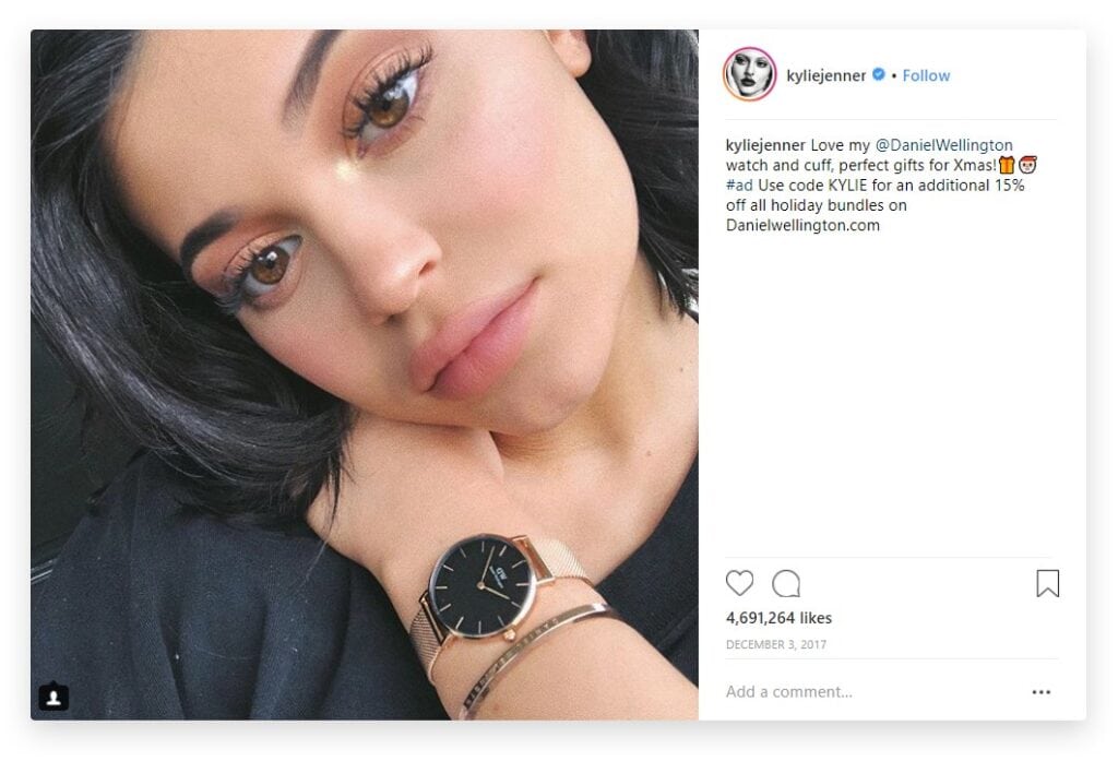 Kylie Jenner Instagram influencer, watch affiliate marketing