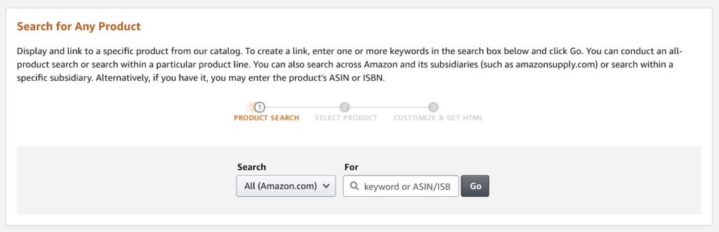 Search for any product on Amazon