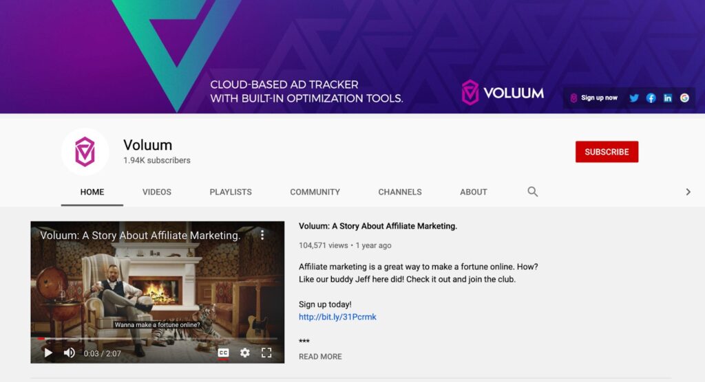 VL Affiliate marketing YouTube channel