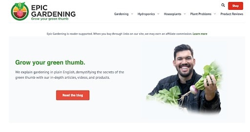 gardening affiliate website