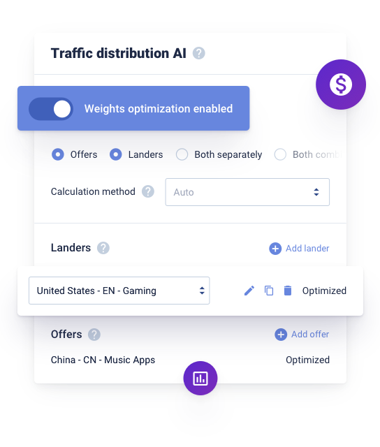 Automatic A/B testing in Voluum tracker